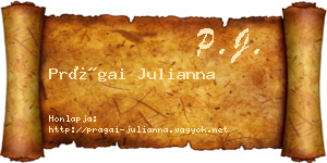 Prágai Julianna névjegykártya